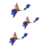 Buffer® Tüylü Tahta Boncuklu Zilli Kedi Oyuncağı Çok Renkli Kedi Oyuncak - 6