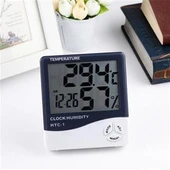 Dijital Termometre Sıcaklık Ve Nem Ölçer Masa Saati Alarm - 10