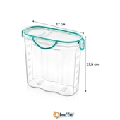 Buffer® Kilitli Kapaklı Contalı Hava,su Sıvı Geçirmez 1,7 Litre Erzak Saklama Kabı-sa585 - 8