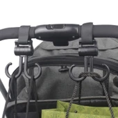 Buffer® 2li Bebek Arabasına Uyumlu Cırtlı Eşya Taşıma Aparatı 360 Derece Dönebilen Plastik Kanca - 2