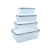 Buffer® 4lü İç İçe Sızdırmaz Contalı Kilitli Kapaklı Plastik Erzak Saklama Kapları Lc315 - 5
