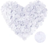 Beyaz Renk Gül Yaprağı Şekilli Konfeti 10 Paket 1000 Adet thumbnail 1