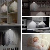 Buffer® 3lü Uzaktan Kumandalı Pilli Yapışkanlı Kablosuz Led Spot Lambalar - 2