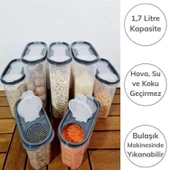 Buffer® 2 Kapaklı Ölçekli Erzak Kuru Gıda Saklama Kutusu Kabı - 1,7 Litre - Sa935 - 3