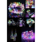 Buffer® Pilli Renkli Peri Led Işık Dekoratif Aydınlatma 5 Metre Rgb Led - 8