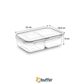 Buffer® 2 Bölmeli Sızdırmaz Contalı Kilitli Kapaklı 1 Litre Erzak Saklama Kabı -lc505 - 8