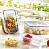 Buffer® 4lü İç İçe Sızdırmaz Contalı Kilitli Kapaklı Plastik Erzak Saklama Kapları Lc315 - 3