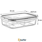 Buffer® 4 Bölmeli Sızdırmaz Contalı Kilitli Kapaklı 1 Litre Erzak Saklama Kabı -lc520 - 3