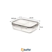 Buffer® 3 Bölmeli Kilitli Kapaklı 1 Litre Erzak Saklama Kabı Lc-510 - 8