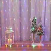 Buffer® 1x2 Metre Dekoratif File Ağ Perde 192 Led 8 Animasyonlu Farklı Işık Modu Rgb Fişli thumbnail 4