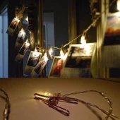 Buffer® Bakır Renkli Led Işıklı Fotoğraf Asma Işık Süsleme Mandalları - 1