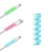 Buffer® 4lü Apple, Android Şaj Kablosu Koruyucu Silikon Spiral Yay Aparat - 3