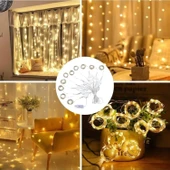 Buffer® Uzaktan Kumandalı Led Perdeye Takılabilen Kancalı Işık Usb 3x3 Metre Peri Perde Led - 1