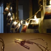 Buffer® Bakır Renkli Led Işıklı Fotoğraf Asma Işık Süsleme Mandalları - 8