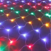 Buffer® 1x2 Metre Dekoratif File Ağ Perde 192 Led 8 Animasyonlu Farklı Işık Modu Rgb Fişli thumbnail 8