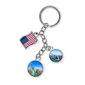 ABD Üçlü Epoksi Metal Çift Taraflı Damla Anahtarlık Usa thumbnail 1