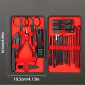 Buffer® 24 Parça Kendiliğinden Deri Çantalı Seyahat Tipi Manikür Pedikür Seti - 4