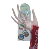 İtalya Üçlü Epoksi Metal Çift Taraflı Damla Anahtarlık Italy thumbnail 2