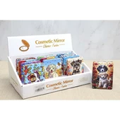 Sevimli Köpek Tasarımıyla Taş İşlemeli İnce El Aynası Dikdörtgen thumbnail 2