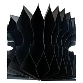 Yatay Akordiyon Plastik Kartlık Siyah, Deri Hobi Kartlık Cüzdan Yapımına Uygun - 3