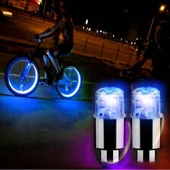 Buffer® Araç Ve Bisiklet İçin 2’li Mavi Led Hava Valfi Işık Kapakları–gece Parlayan Lastik Lambası Sibop Kapağı - 1