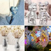 Buffer®1 Metre Uzunluğunda Gümüş Renk Aynalı Mozaik Taşlı Dekor Bandı 4 Cm X 1 Mt - 4