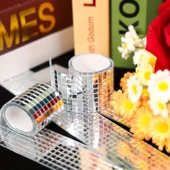 Buffer®1 Metre Uzunluğunda Gümüş Renk Aynalı Mozaik Taşlı Dekor Bandı 4 Cm X 1 Mt - 5