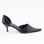 Beyken Hakiki Deri Siyah Kadın Topuklu Ayakkabı - 1