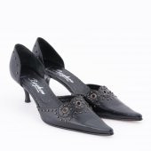 Beyken Hakiki Deri Siyah Kadın Topuklu Ayakkabı - 3