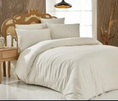 Komfort Home Çift Kişilik Çizgili Pamuk Saten Nevresim Takımı - 1
