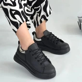 Sofio Siyah Cilt Bağcıklı Kadın Spor Ayakkabı thumbnail 4