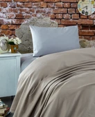 Komfort Home Tek Kişilik Ranforce Pike Takımı / S. Kahve - 1