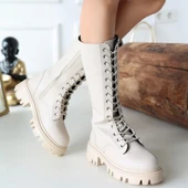 Uliza Bej Cilt Bağcıklı Kadın Çizme - 4