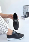 Fiert Siyah Cilt Bağcıklı Kadın Spor Ayakkabı thumbnail 2