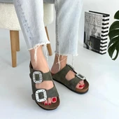 Nool Yeşil Nubuk Kadın Terlik thumbnail 4