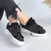 Guji Siyah Kot Bağcıklı Kadın Spor Ayakkabı thumbnail 5