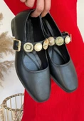 Koope Siyah Cilt Ayakkabı Kadın Babet thumbnail 2