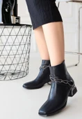 Roxani Siyah Cilt Topuklu Kadın Bot thumbnail 1