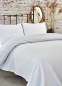 Komfort Home Çift Kişilik Dama Desen %100 Pamuk Pike / Açık Gri - 1