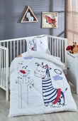 Komfort Home Baskılı %100 Pamuklu Silikon Elyaf Bebek Yorganı+Yastık - 1