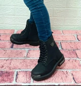 Hammerjack 17600.f Siyah Renk Hakiki Deri Fermuarlı Bağacaklı Erkek Çocuk Bot thumbnail 5