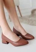 Desniy Taba Cilt Kadın Topuklu Ayakkabı thumbnail 2