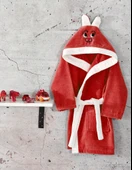 Komfort Home Kapşonlu %100 Pamuklu Çocuk Bornoz / 3-4 Yaş - 1