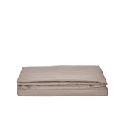 Komfort Home Tek Kişilik Çizgili Pamuk Saten Nevresim / Sütlü Kahve - 1