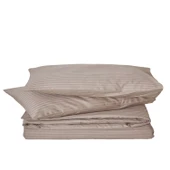 Komfort Home Tek Kişilik Çizgili Pamuk Saten Nevresim Seti / S. Kahve - 1