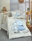 Komfort Home Baskılı %100 Pamuklu Silikon Elyaf Bebek Yorganı+Yastık - 1