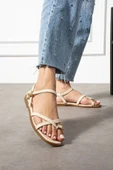 Nordi Bej Cilt Kemerli Sandalet thumbnail 1