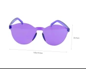Sert Mika Oval Şekilli Çerçevesiz Mor Gözlük Retro Parti 5x14 Cm thumbnail 3
