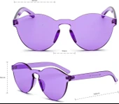 Sert Mika Oval Şekilli Çerçevesiz Mor Gözlük Retro Parti 5x14 Cm thumbnail 2