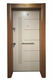 Tezwood 3651 Ahşap Kaplama Rustik Model Tırnaklı Çelik Daire Kapısı - 1